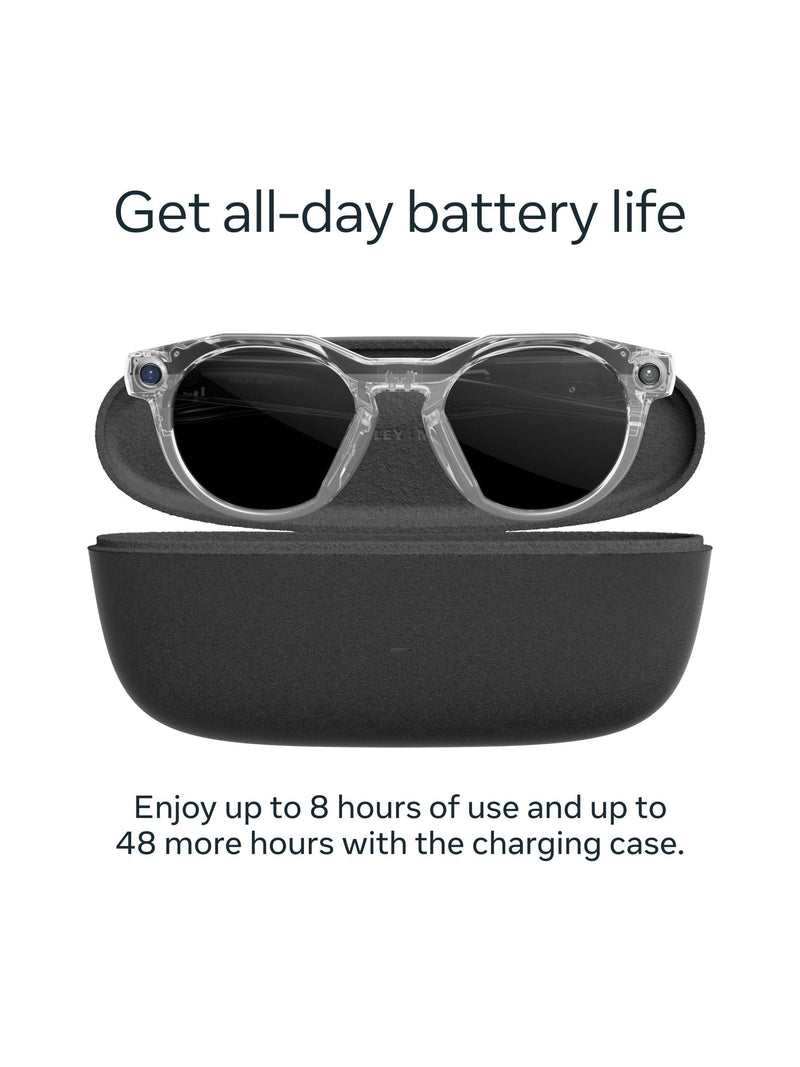 Oakley Meta HSTN clear frame smart glasses, imported from the UK