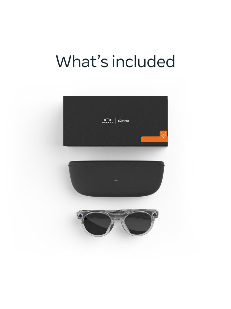 Oakley Meta HSTN clear frame smart glasses, imported from the UK