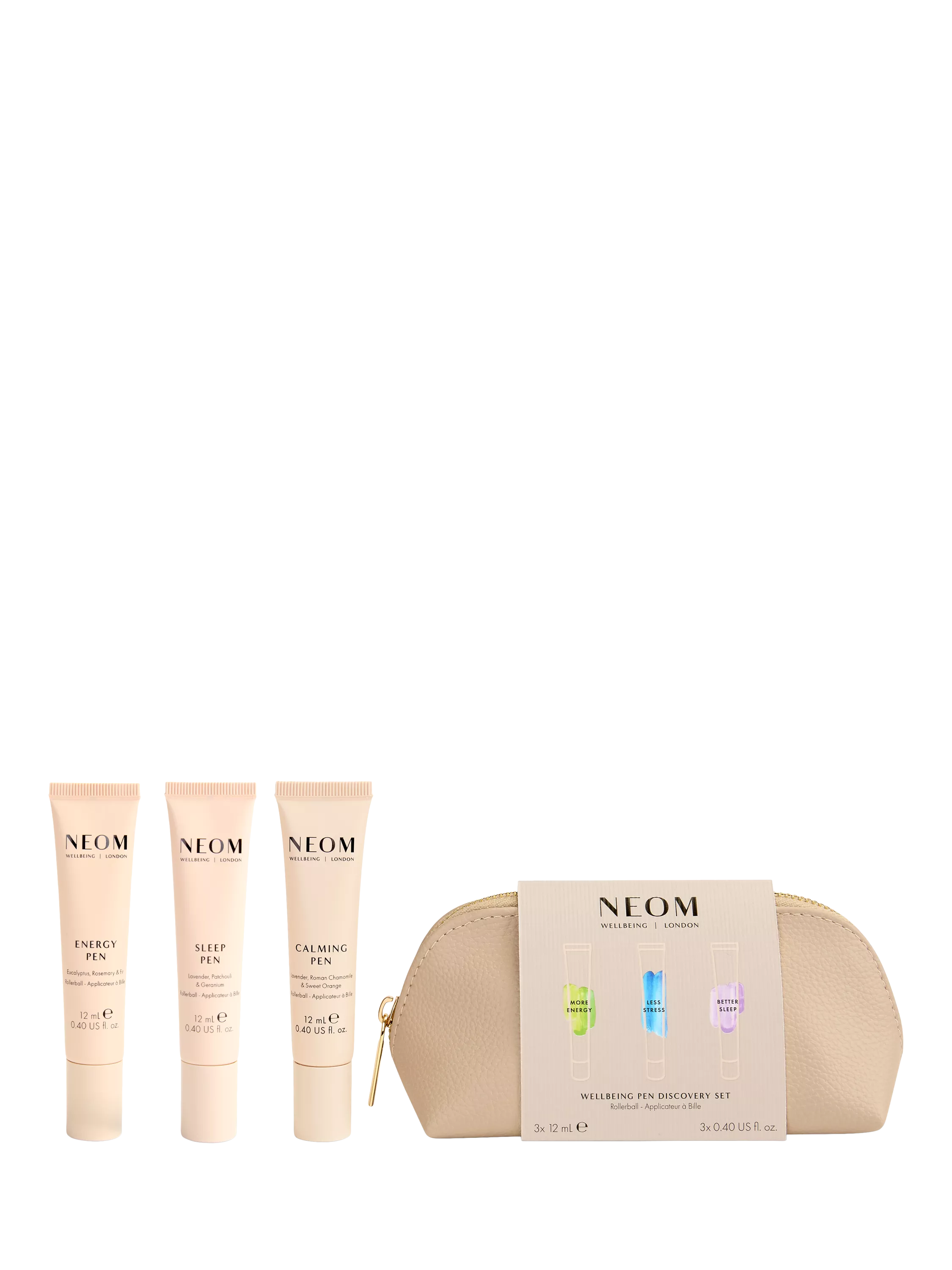 NEOM Wellbeing London gift set wellbeing pens 3x12ml, UK version