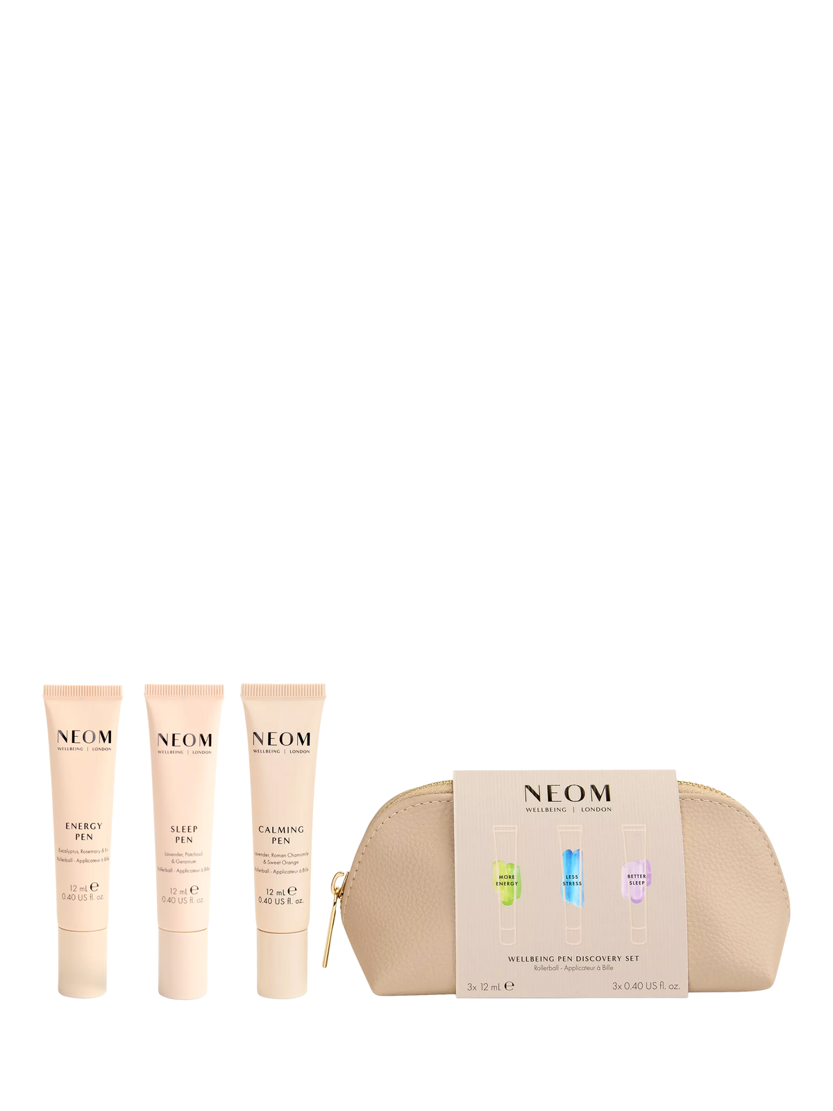 NEOM Wellbeing London gift set wellbeing pens 3x12ml, UK version