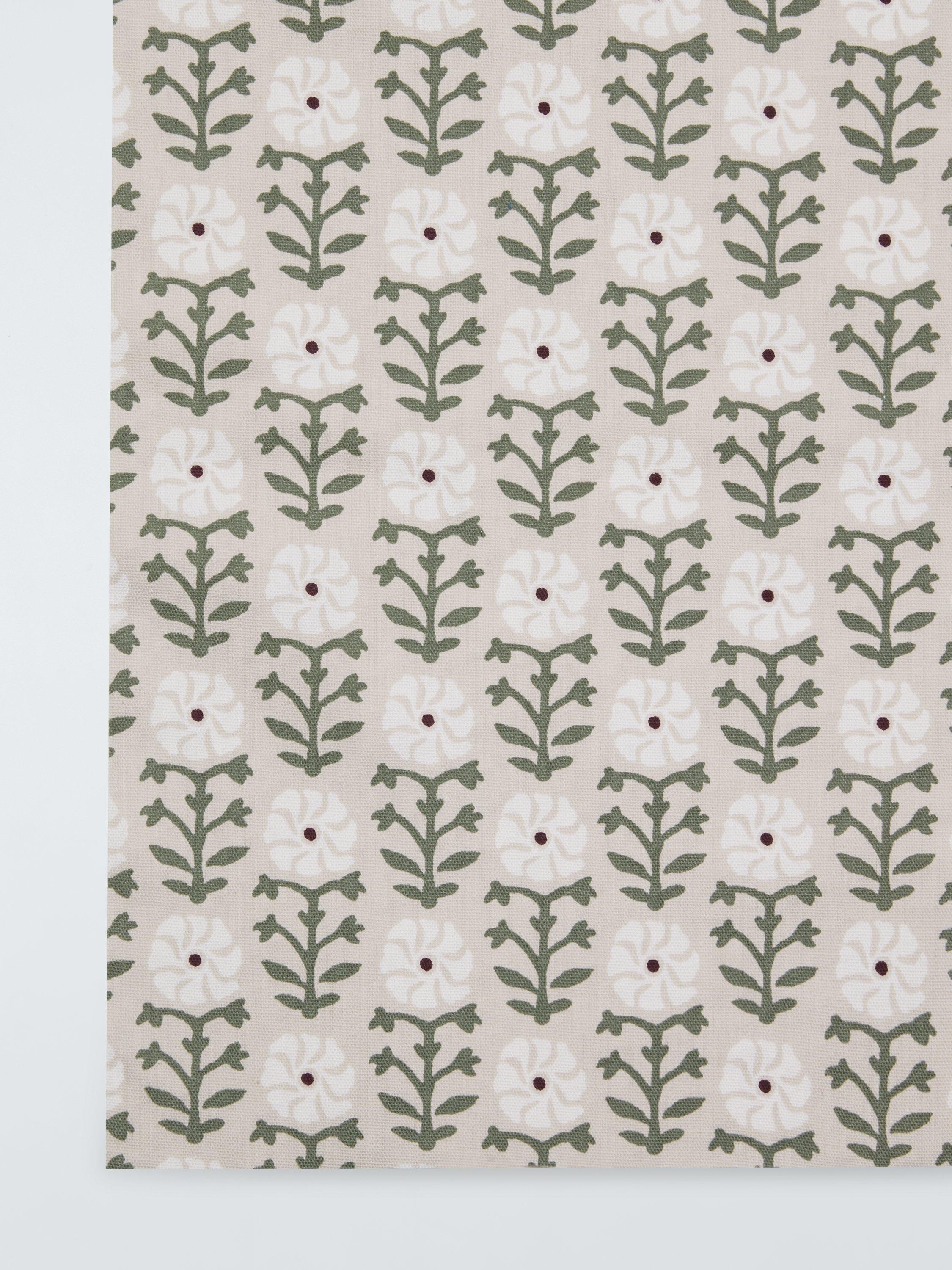John Lewis Aria Floral oilcloth tablecloth fabric natural 130cm (British brand)