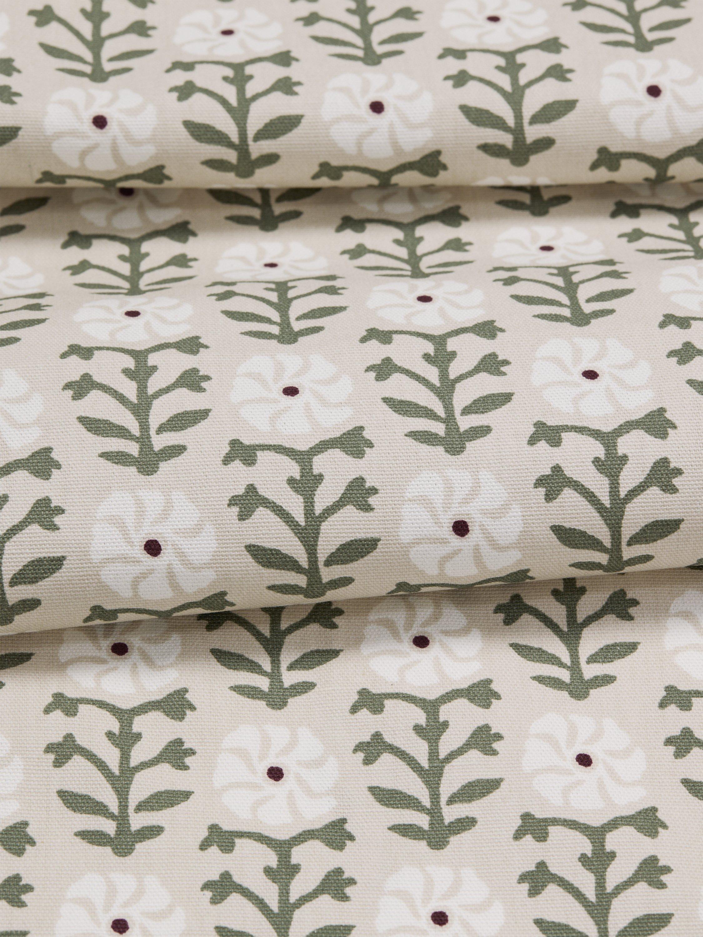 John Lewis Aria Floral oilcloth tablecloth fabric natural 130cm (British brand)