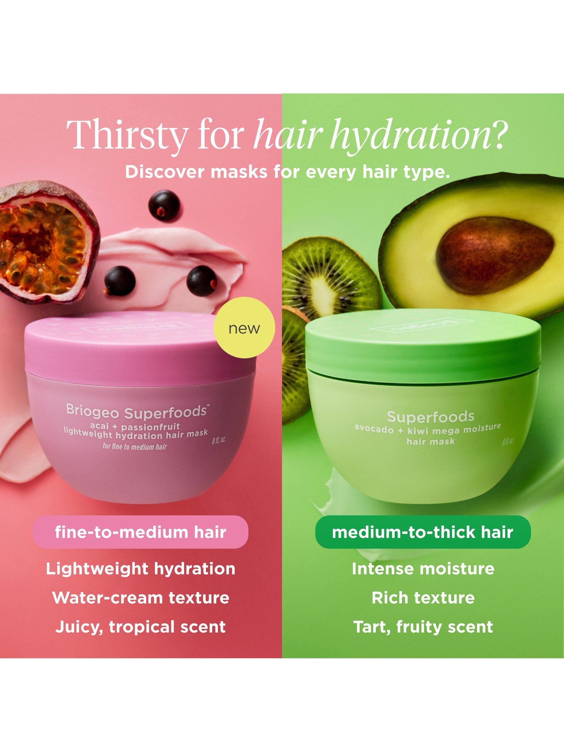 Briogeo hair mask acai and passionfruit 236ml, imported from the UK