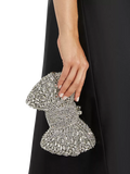 Dune London embellished bow clutch bag silver - British product