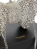 Dune London embellished bow clutch bag silver - British product