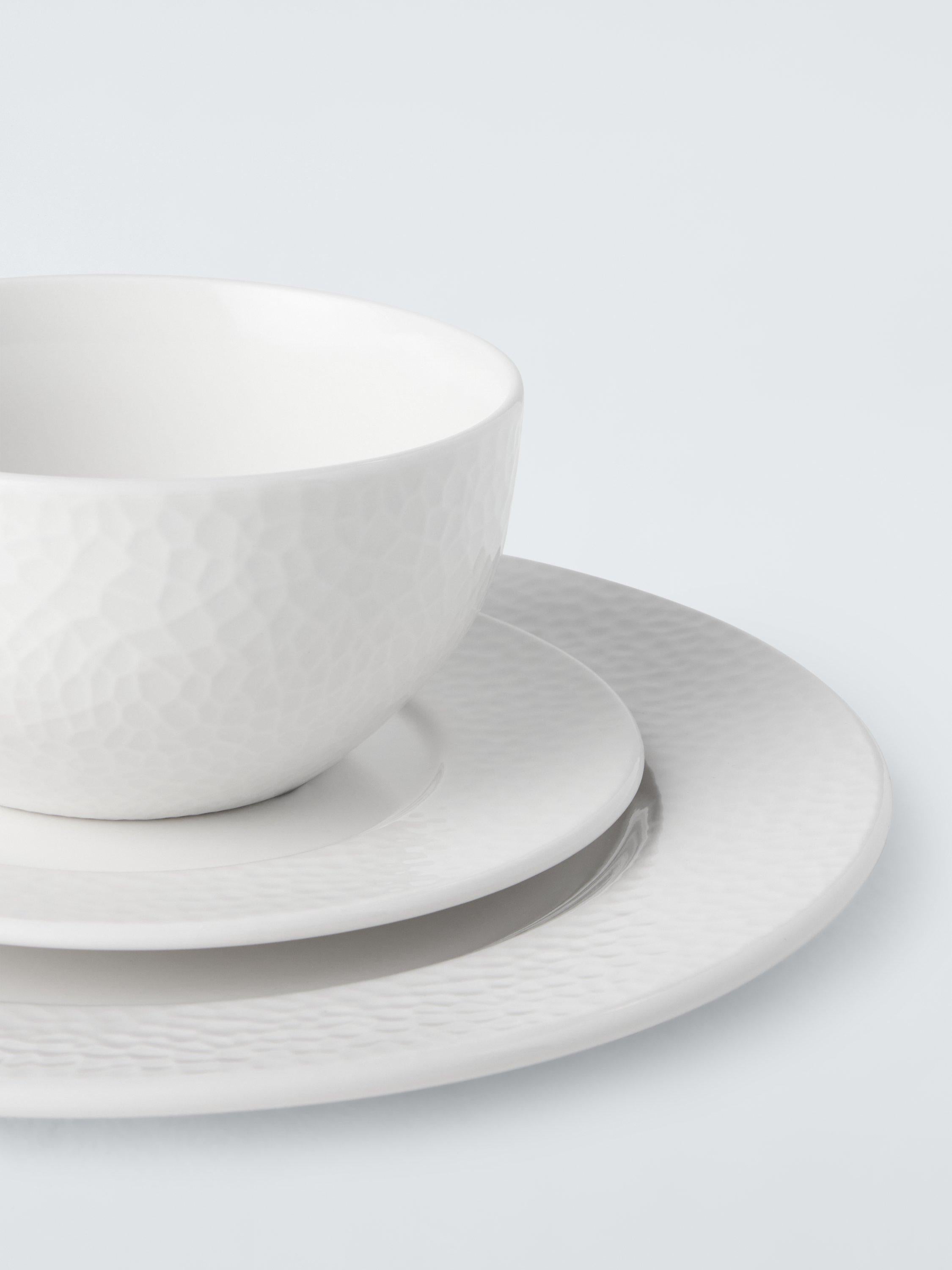 John Lewis Dimple porcelain dinnerware set 12 piece, imported from the UK