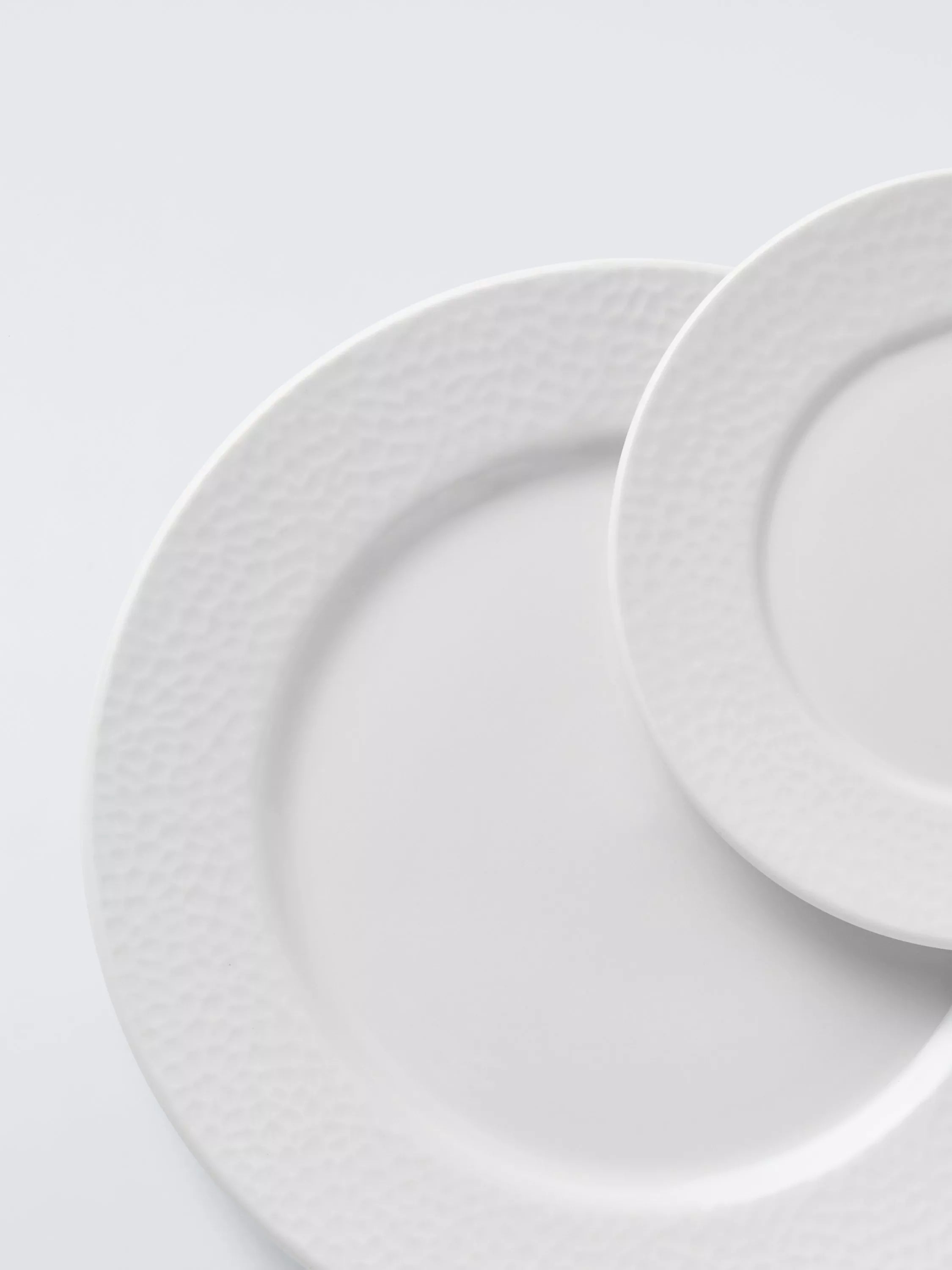 John Lewis Dimple porcelain dinnerware set 12 piece, imported from the UK