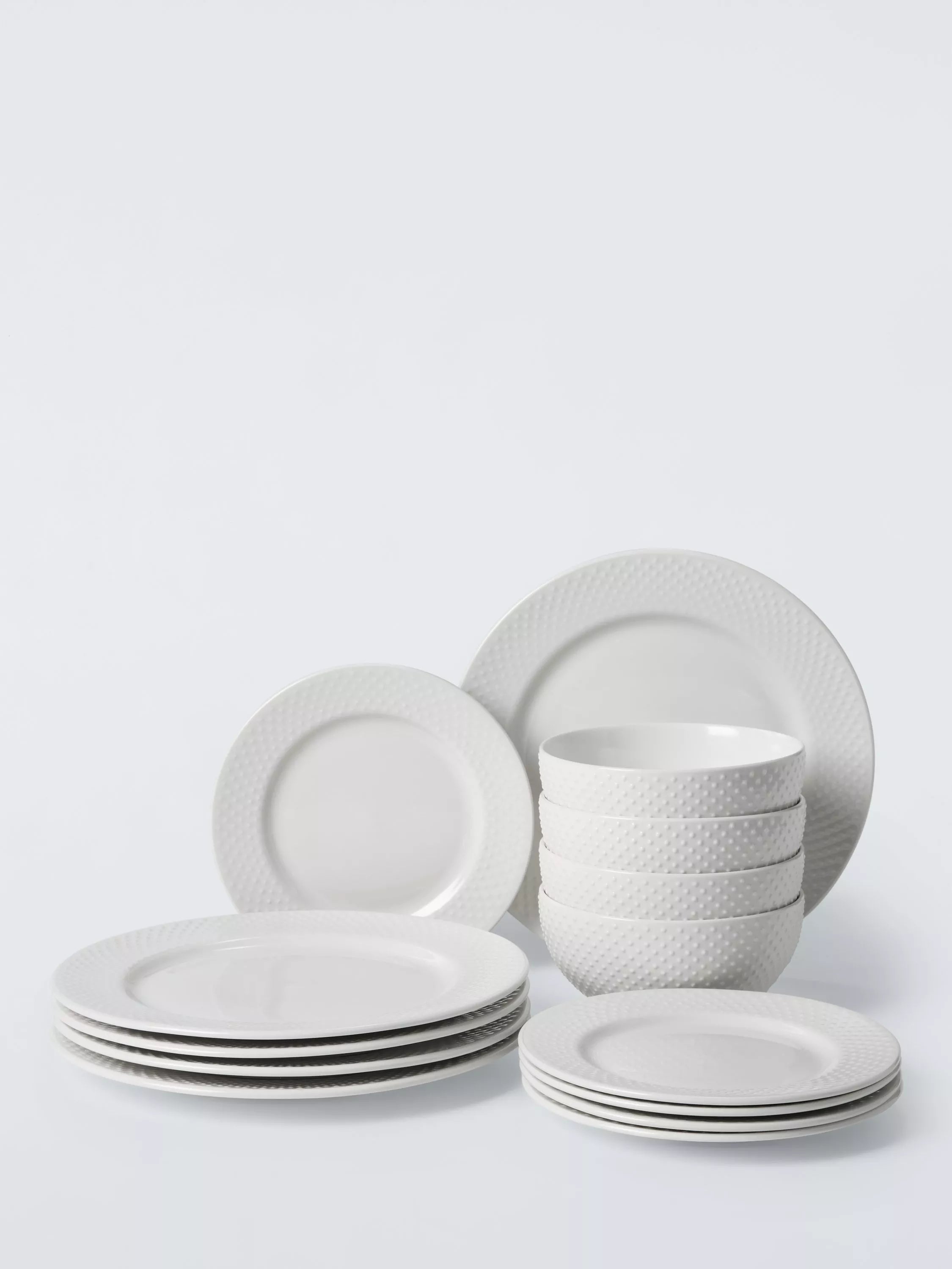John Lewis Dotty 12-piece porcelain dinner set - British product