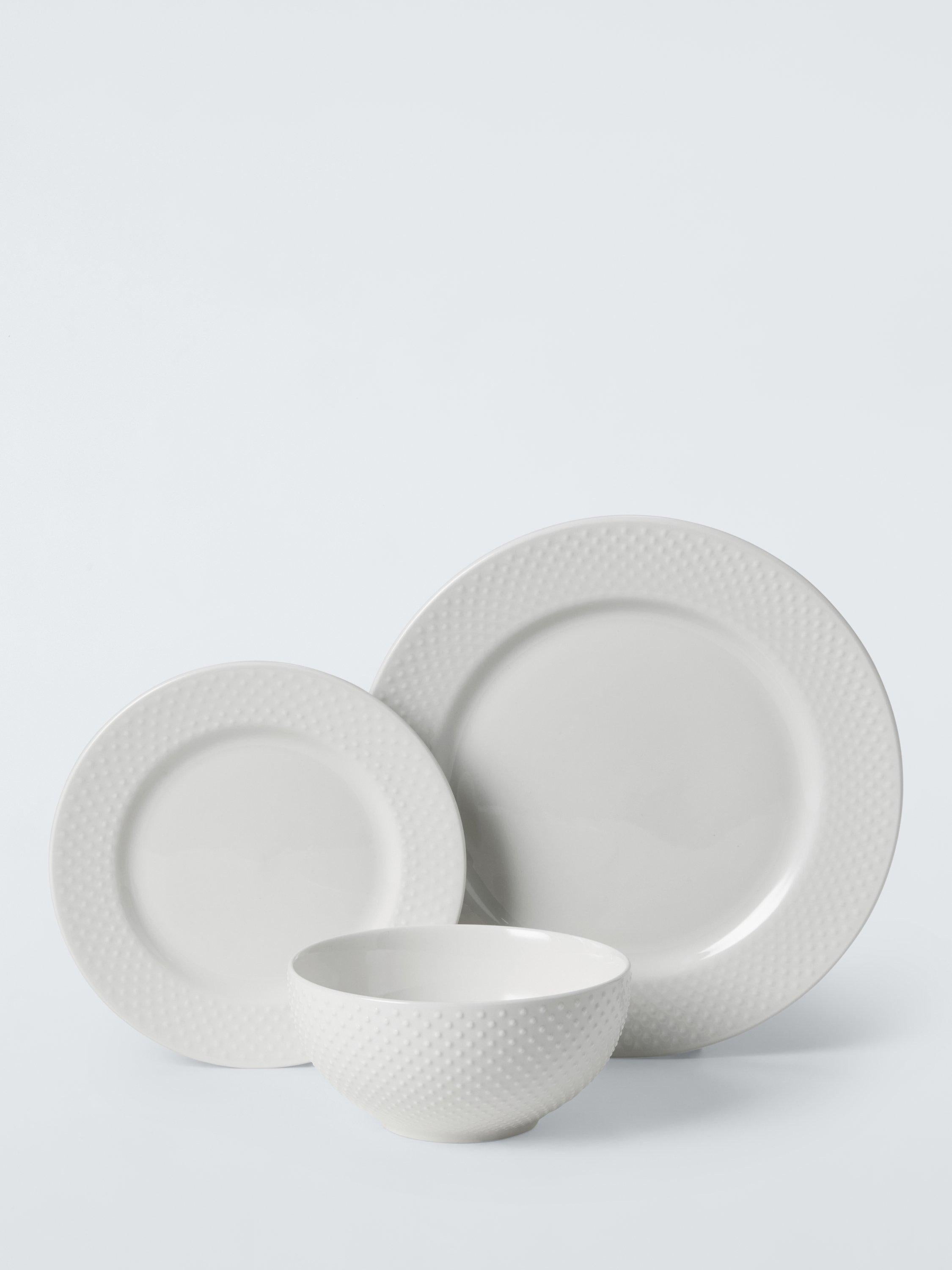 John Lewis Dotty 12-piece porcelain dinner set - British product