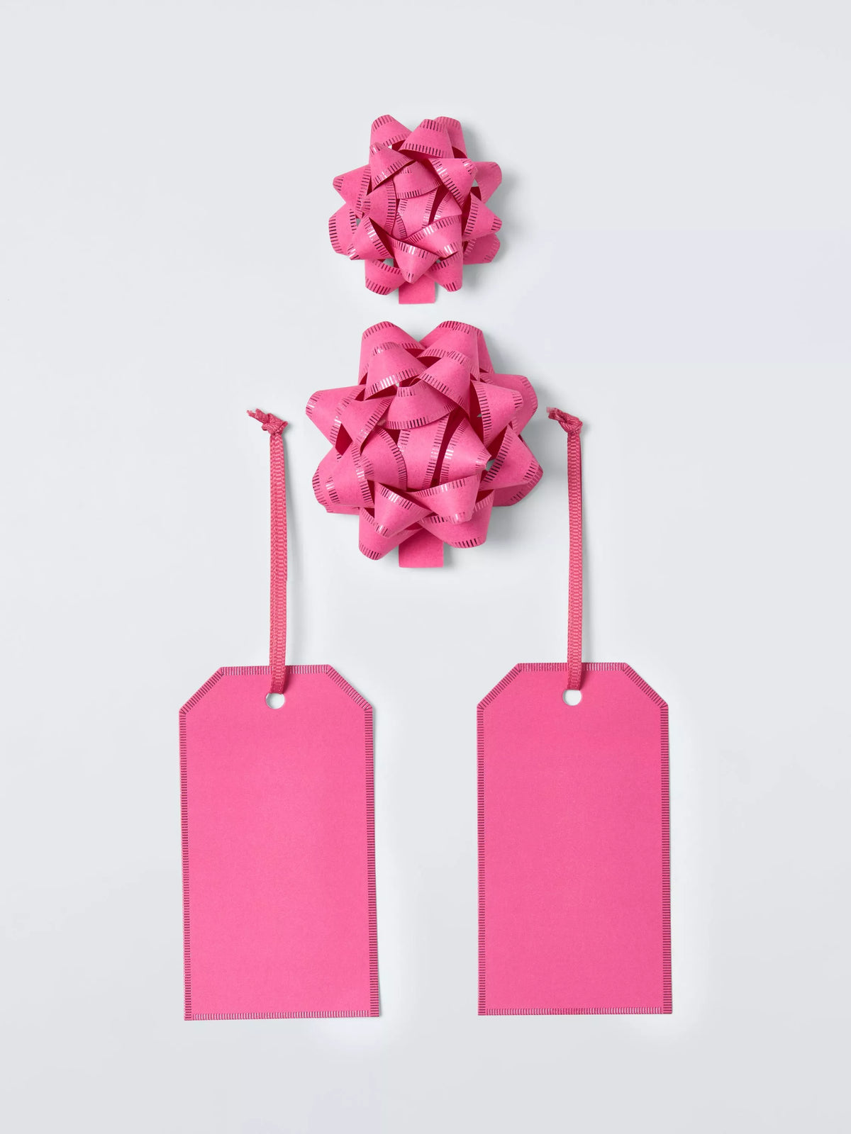 John Lewis paper bow gift tag set pink (British brand)
