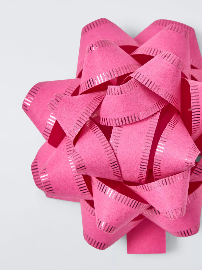 John Lewis paper bow gift tag set pink (British brand)