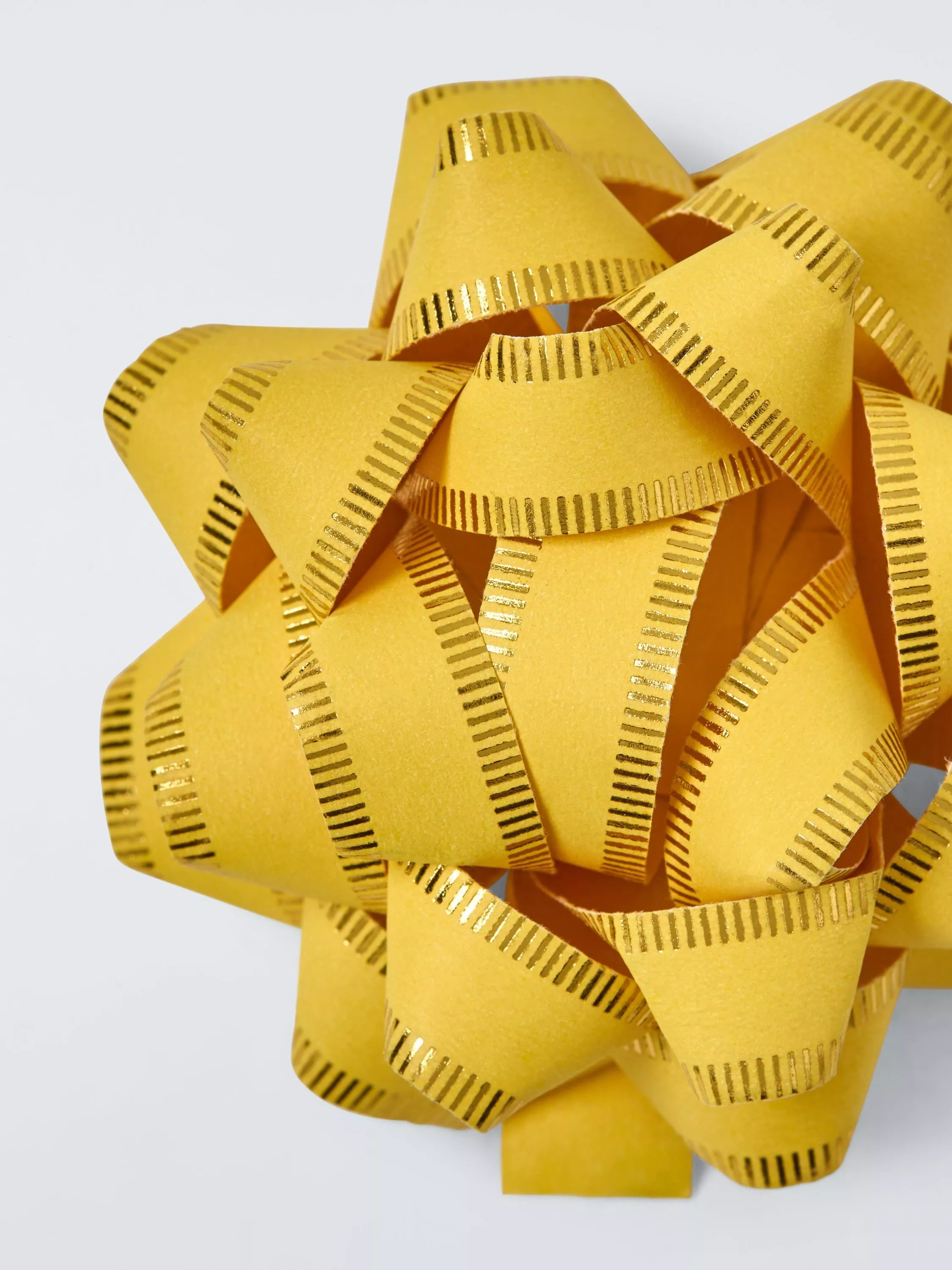 John Lewis paper bow and gift tag set yellow, imported from the UK