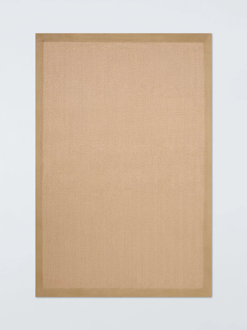John Lewis Herringbone Pure Jute Rug, Natural, L140 x W80cm