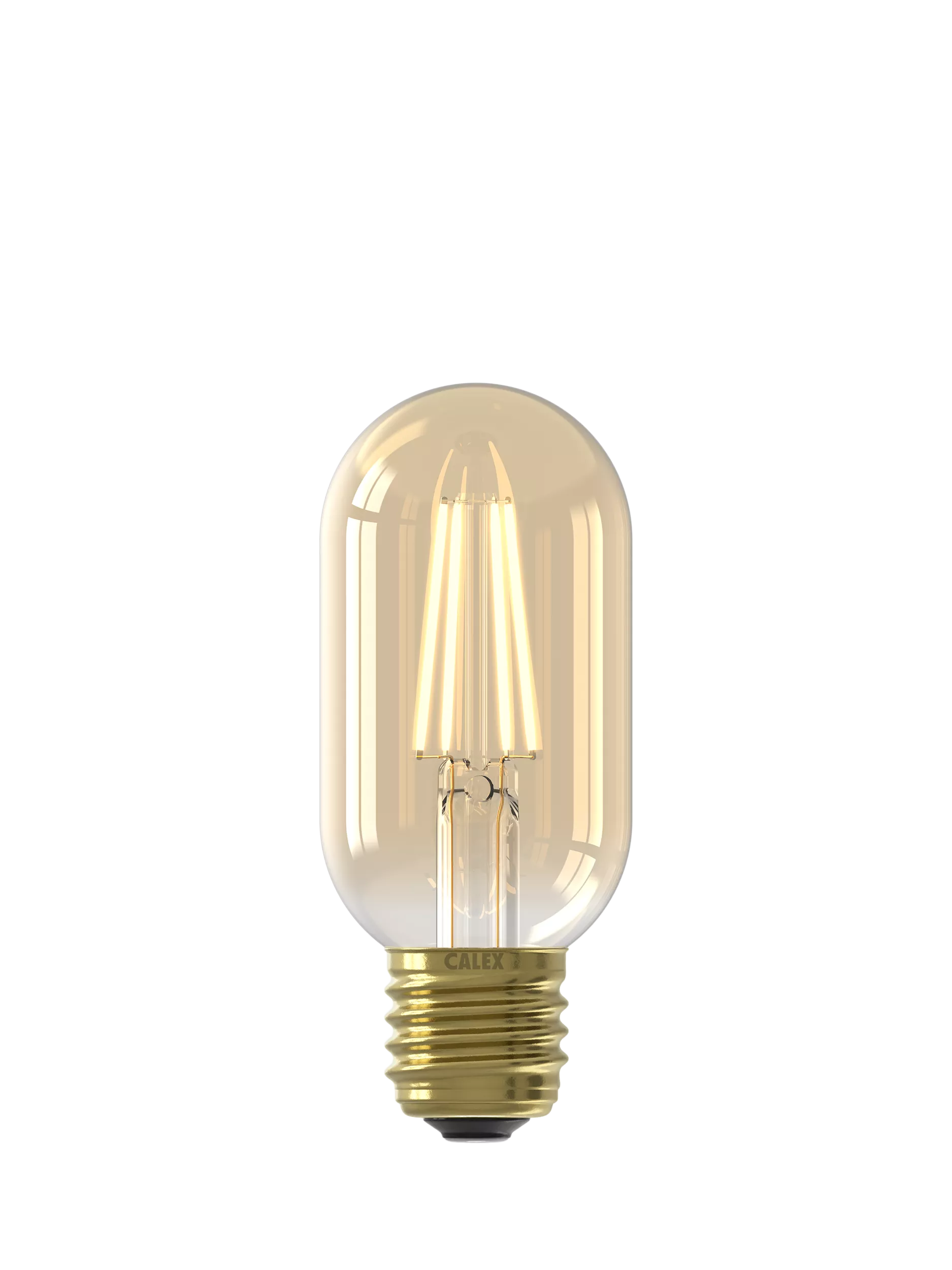 Calex decorative filament LED bulb gold tubular 3.5W, imported from the UK