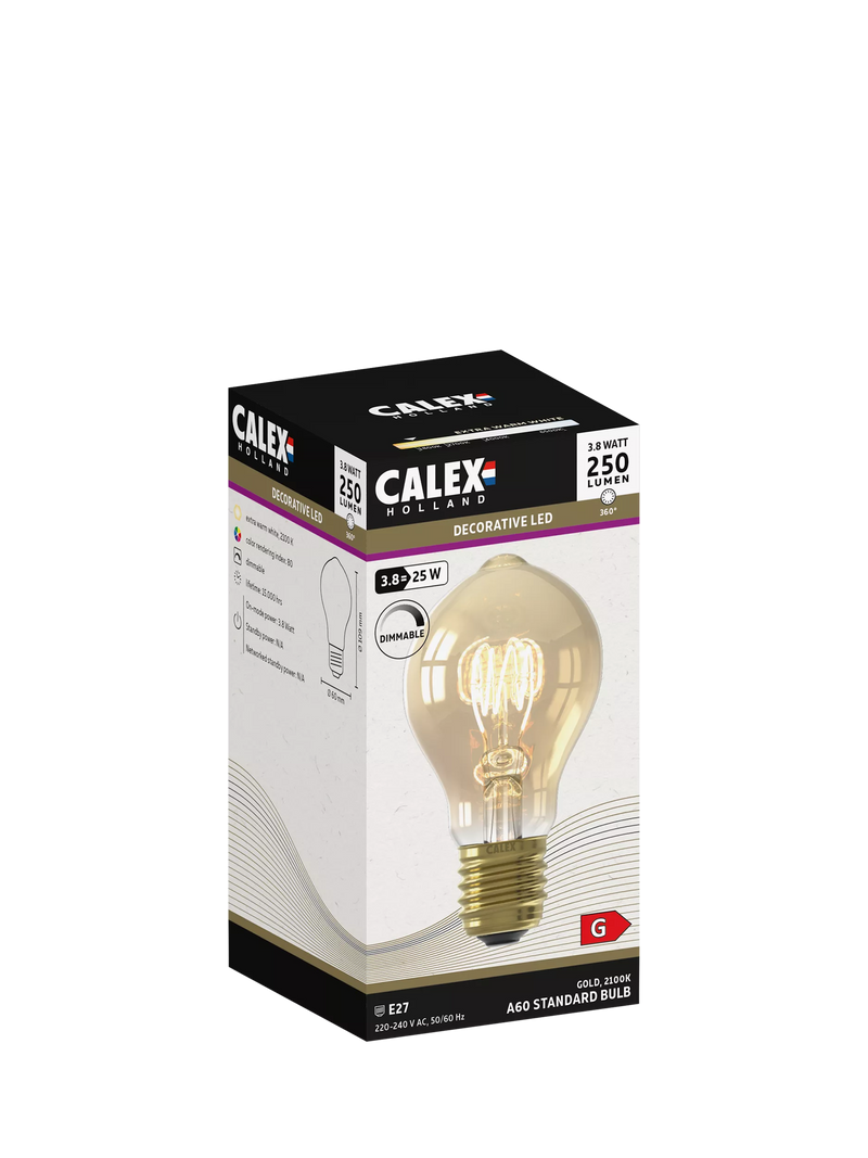 Calex gold tinted decorative filament LED bulb, UK version