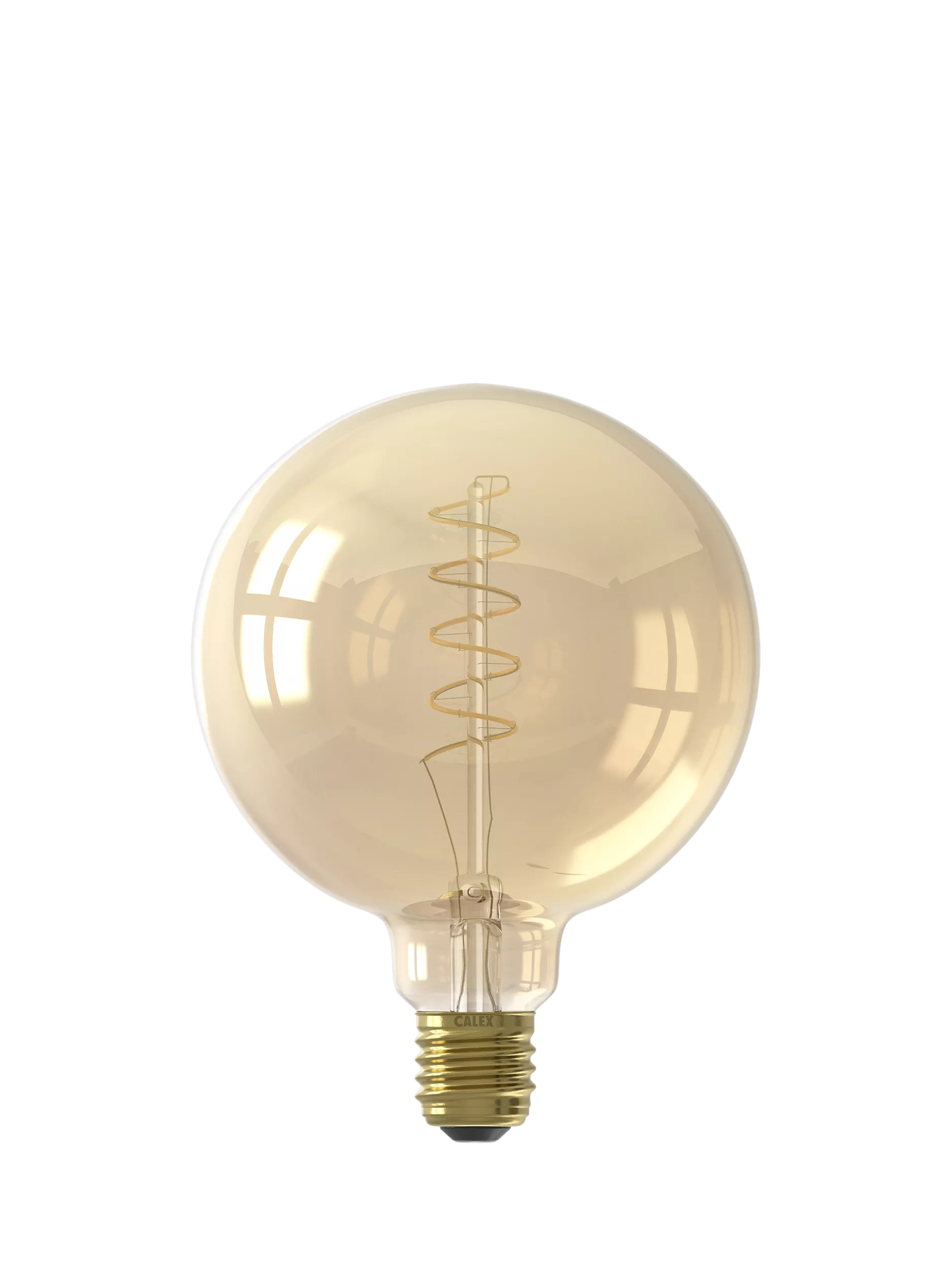 Calex LED bulb 3.8W curly filament E27 globe G125, imported from the UK