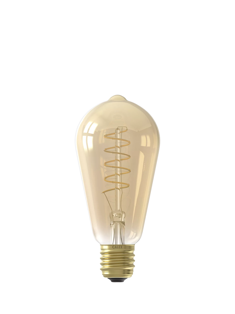 Calex 3.8W LED curly filament bulb E27 gold - British product