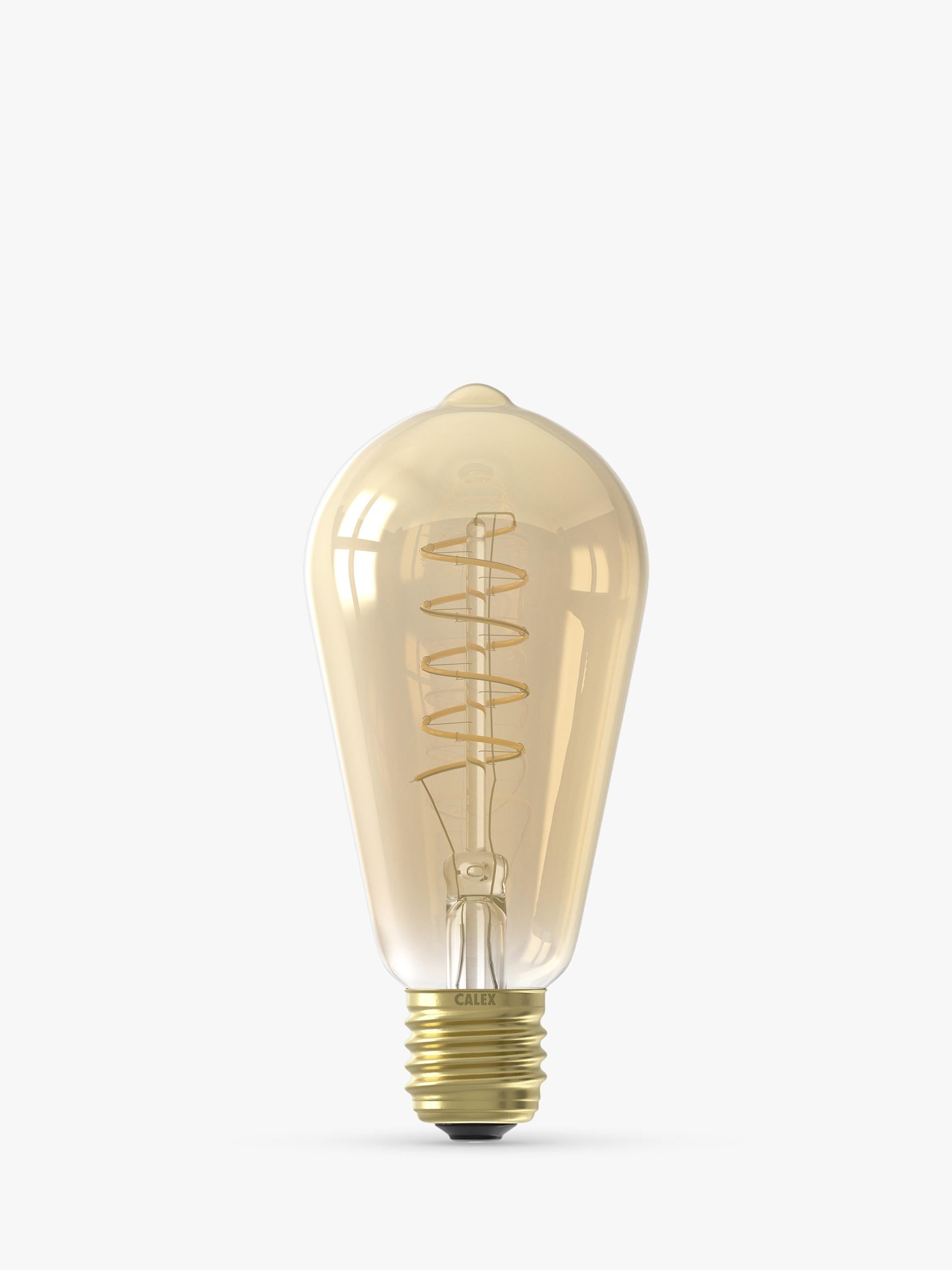 Calex 3.8W LED curly filament bulb E27 gold - British product