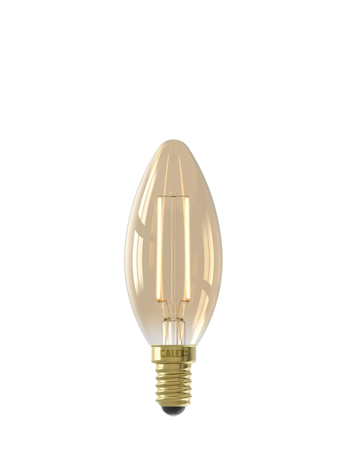 Calex 3.5W decorative LED candle bulb gold filament, imported from the UK
