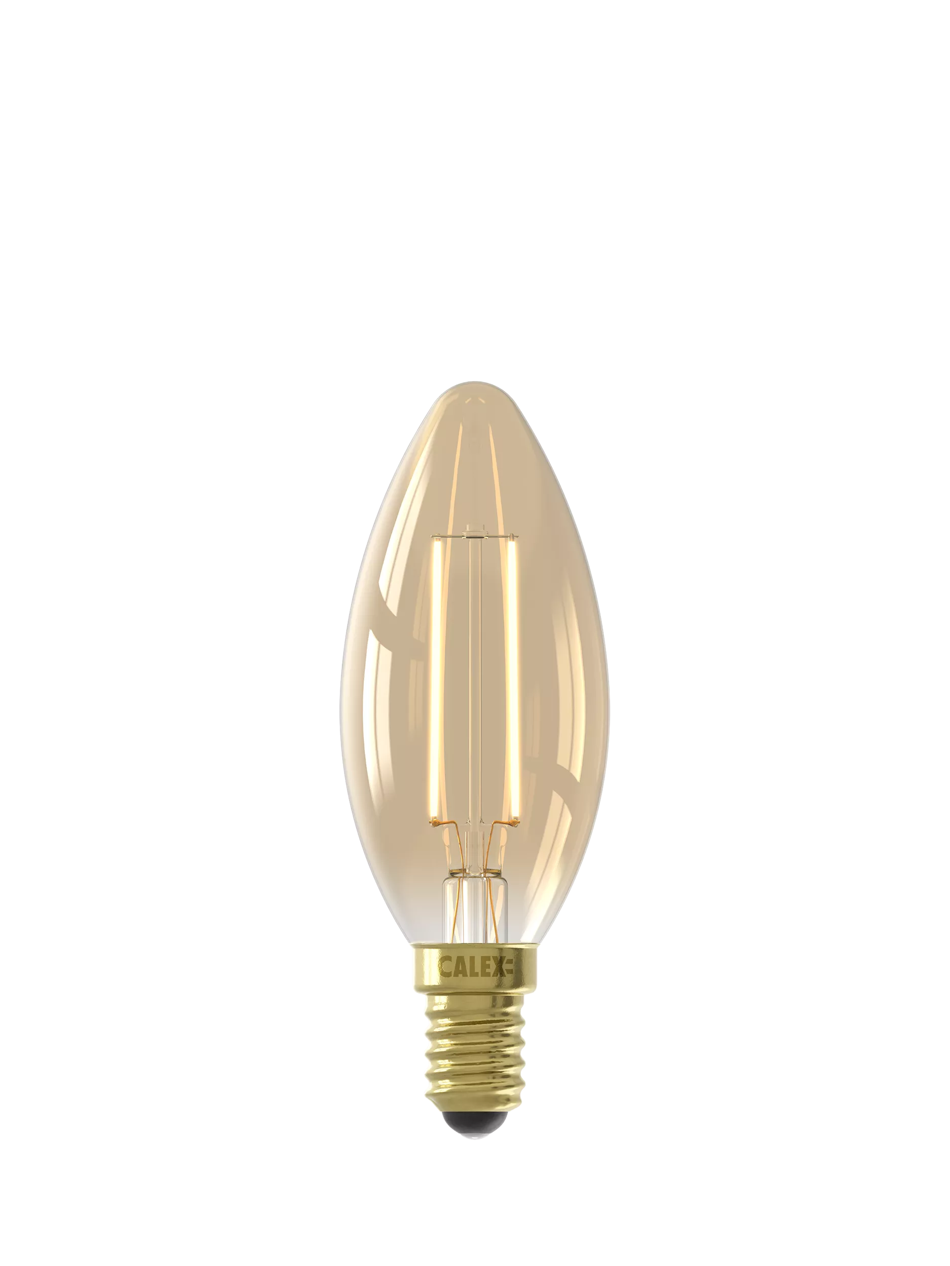 Calex 3.5W decorative LED candle bulb gold filament, imported from the UK