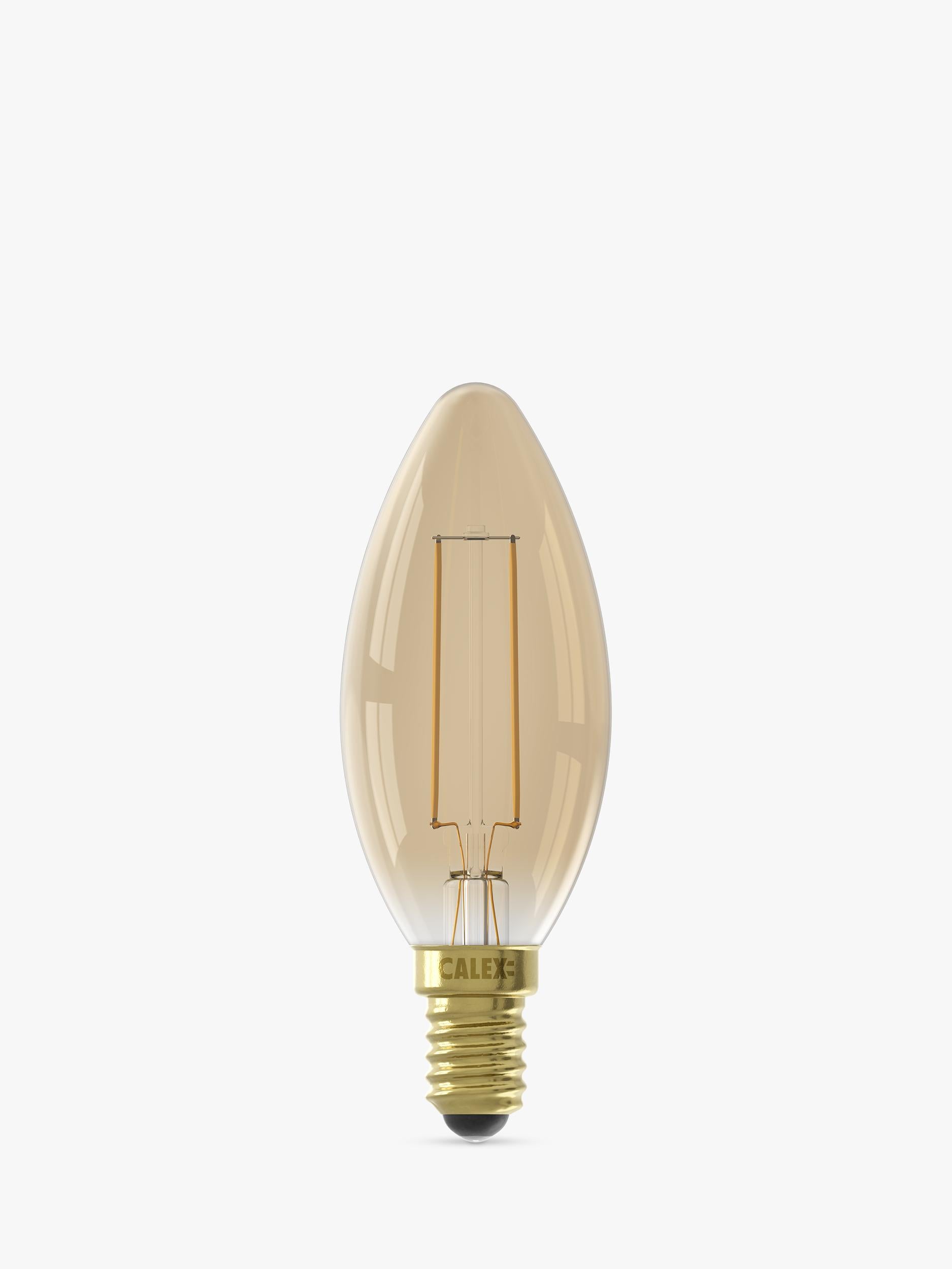 Calex 3.5W decorative LED candle bulb gold filament, imported from the UK