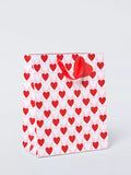 John Lewis Checked Hearts gift bag red, UK version