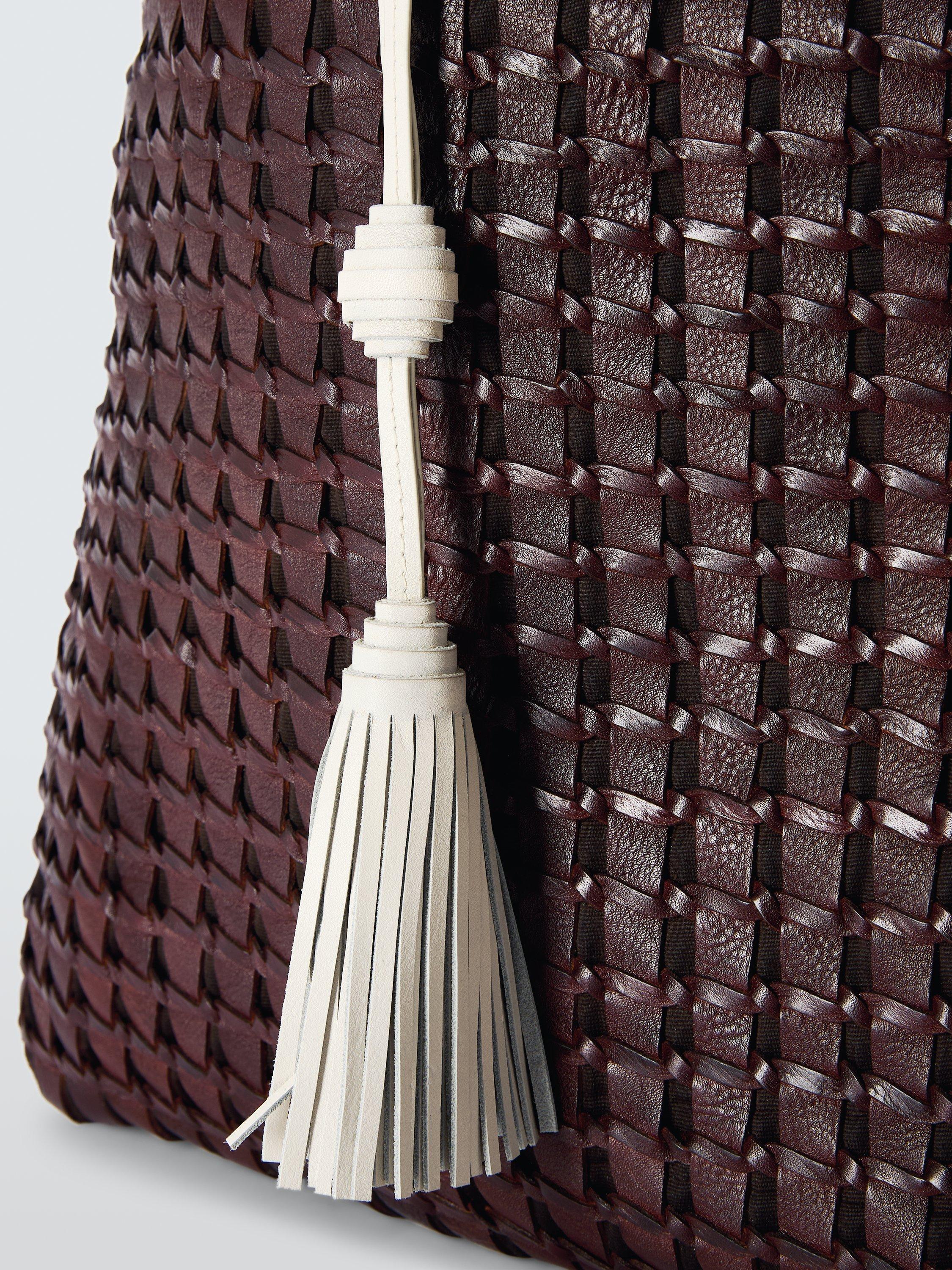 John Lewis woven leather shoulder bag tote - British product