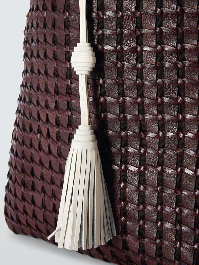 John Lewis woven leather shoulder bag tote - British product