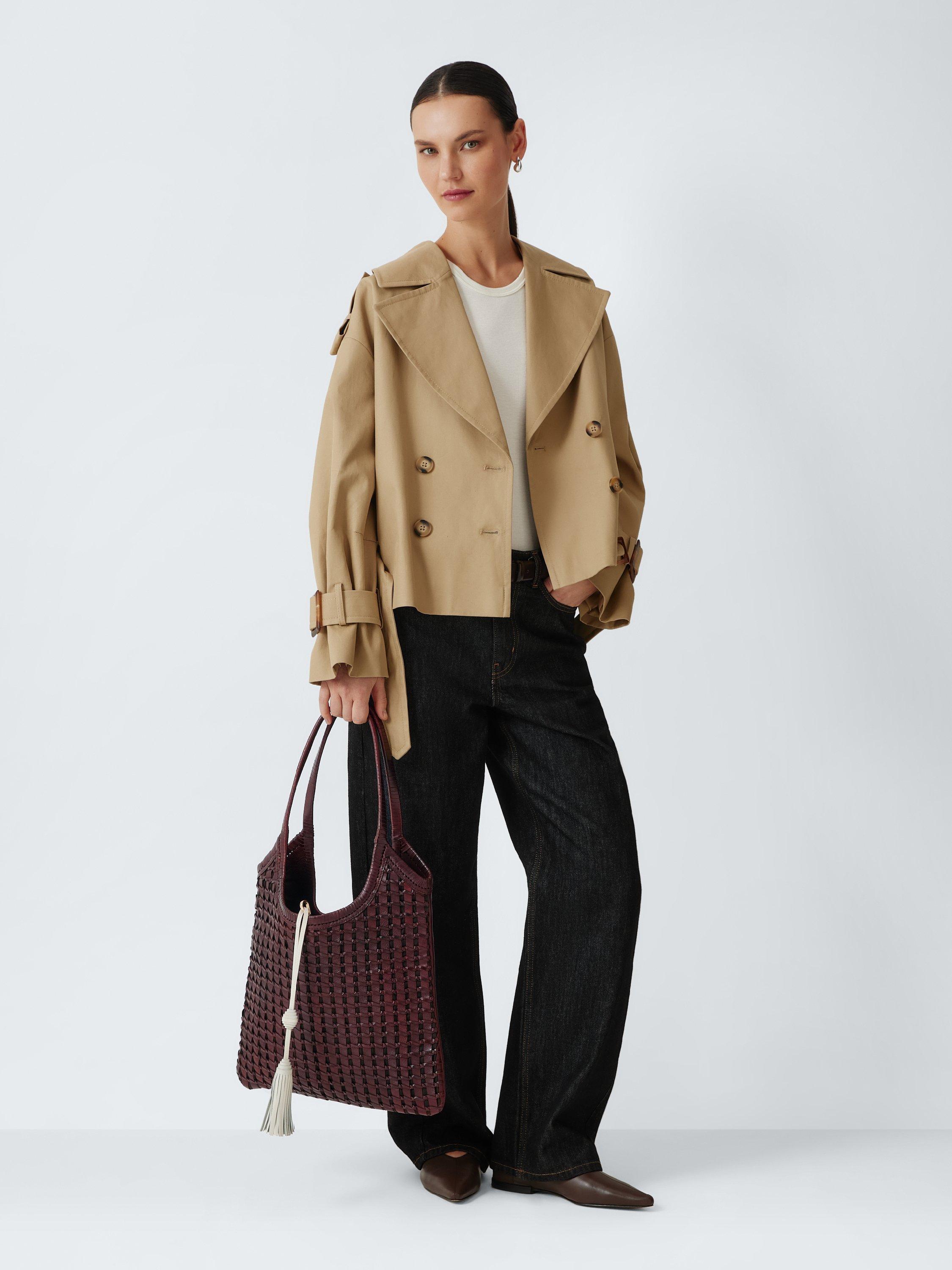 John Lewis woven leather shoulder bag tote - British product