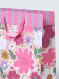 John Lewis Foil Blooms gift bag in pink, imported from the UK