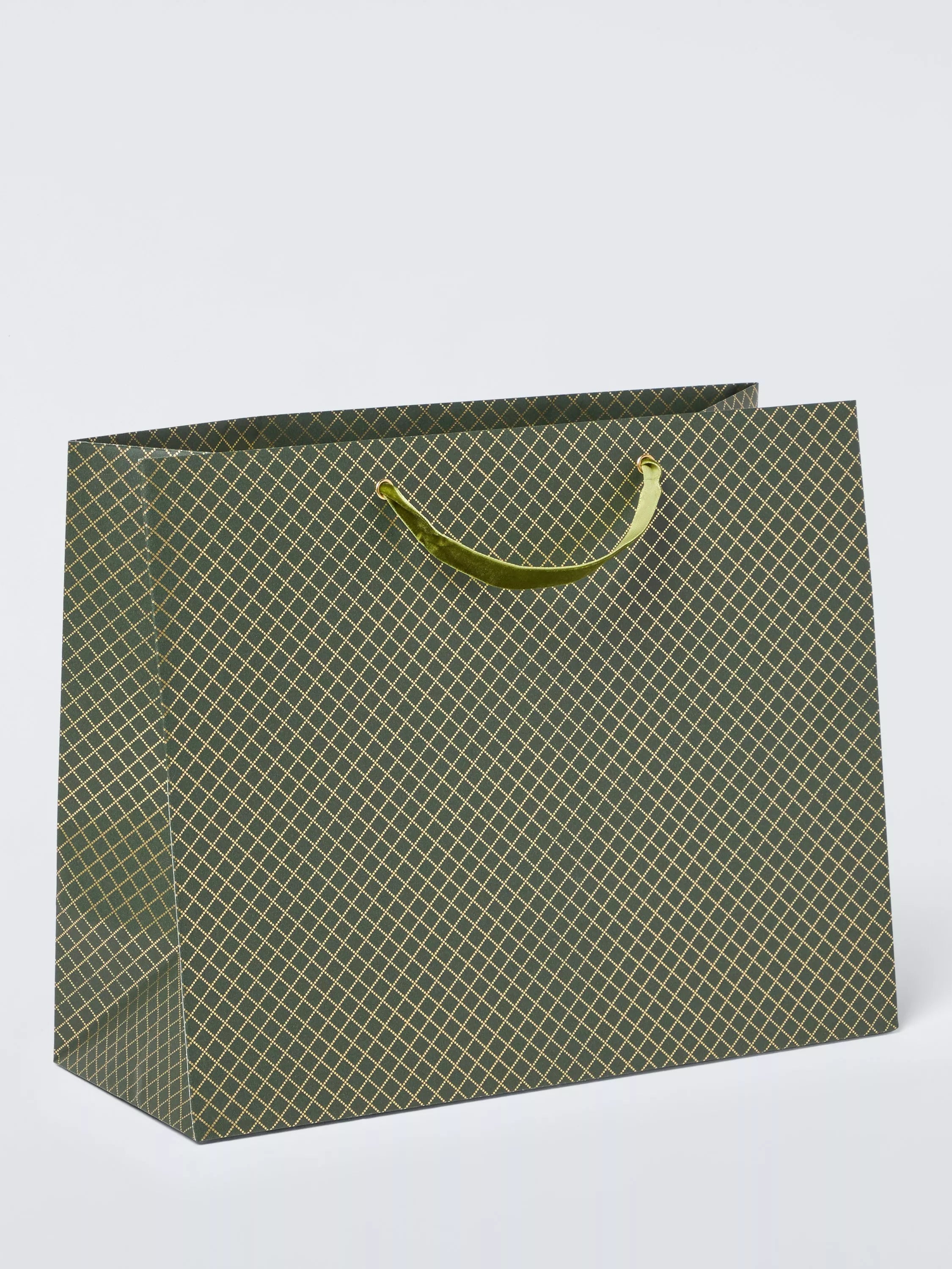 John Lewis foil diamond gift bag green imported from the UK
