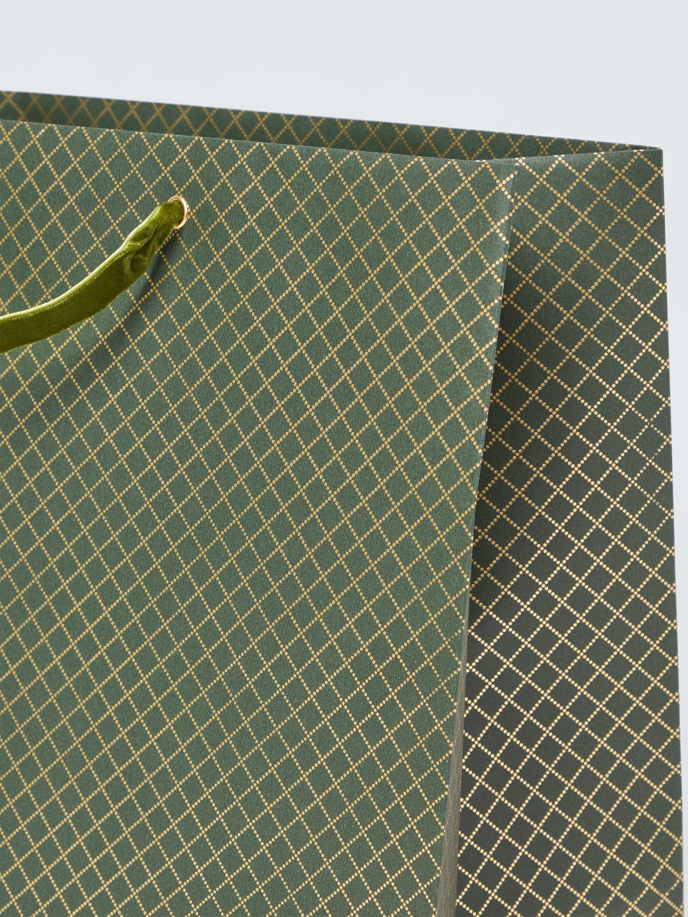 John Lewis foil diamond gift bag green imported from the UK