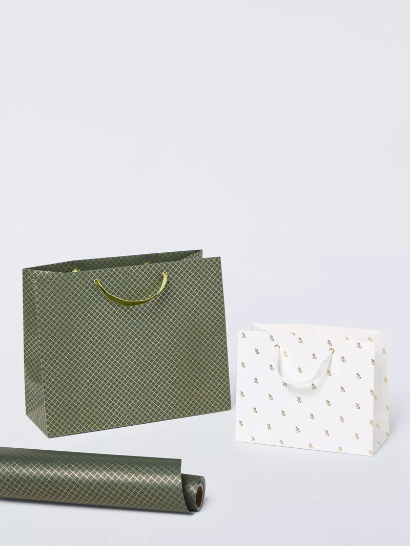 John Lewis foil diamond gift bag green imported from the UK