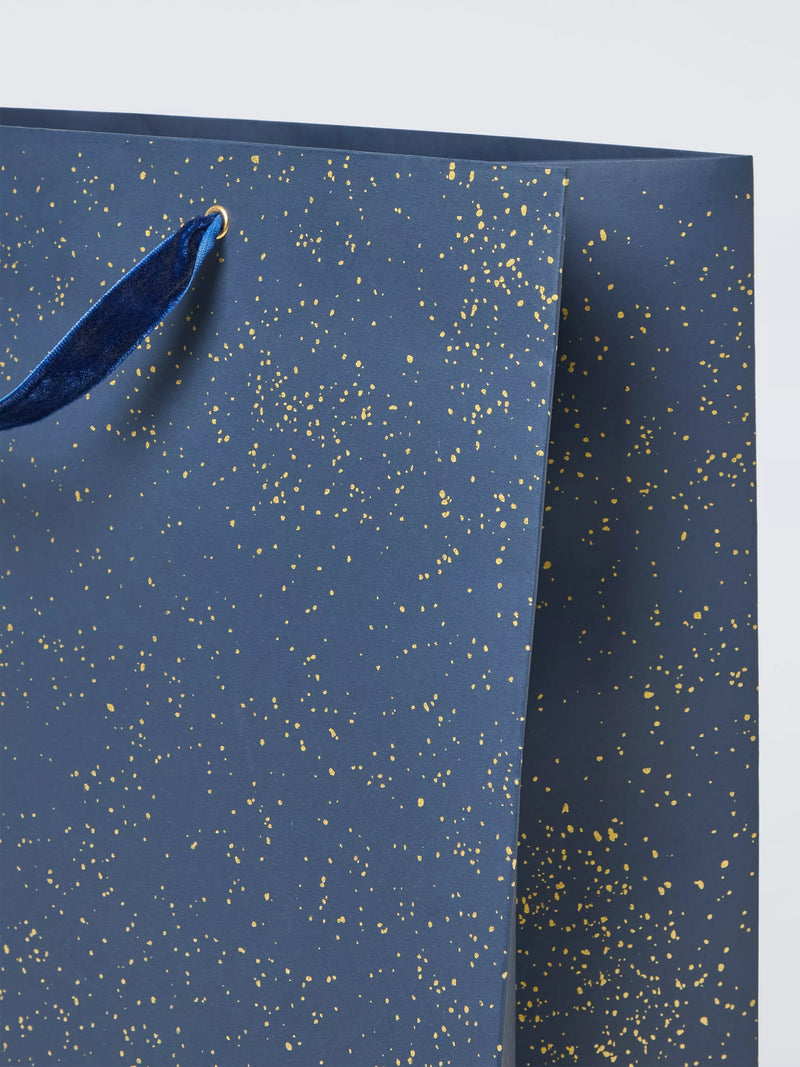 John Lewis blue foil fleck gift bag (British brand)
