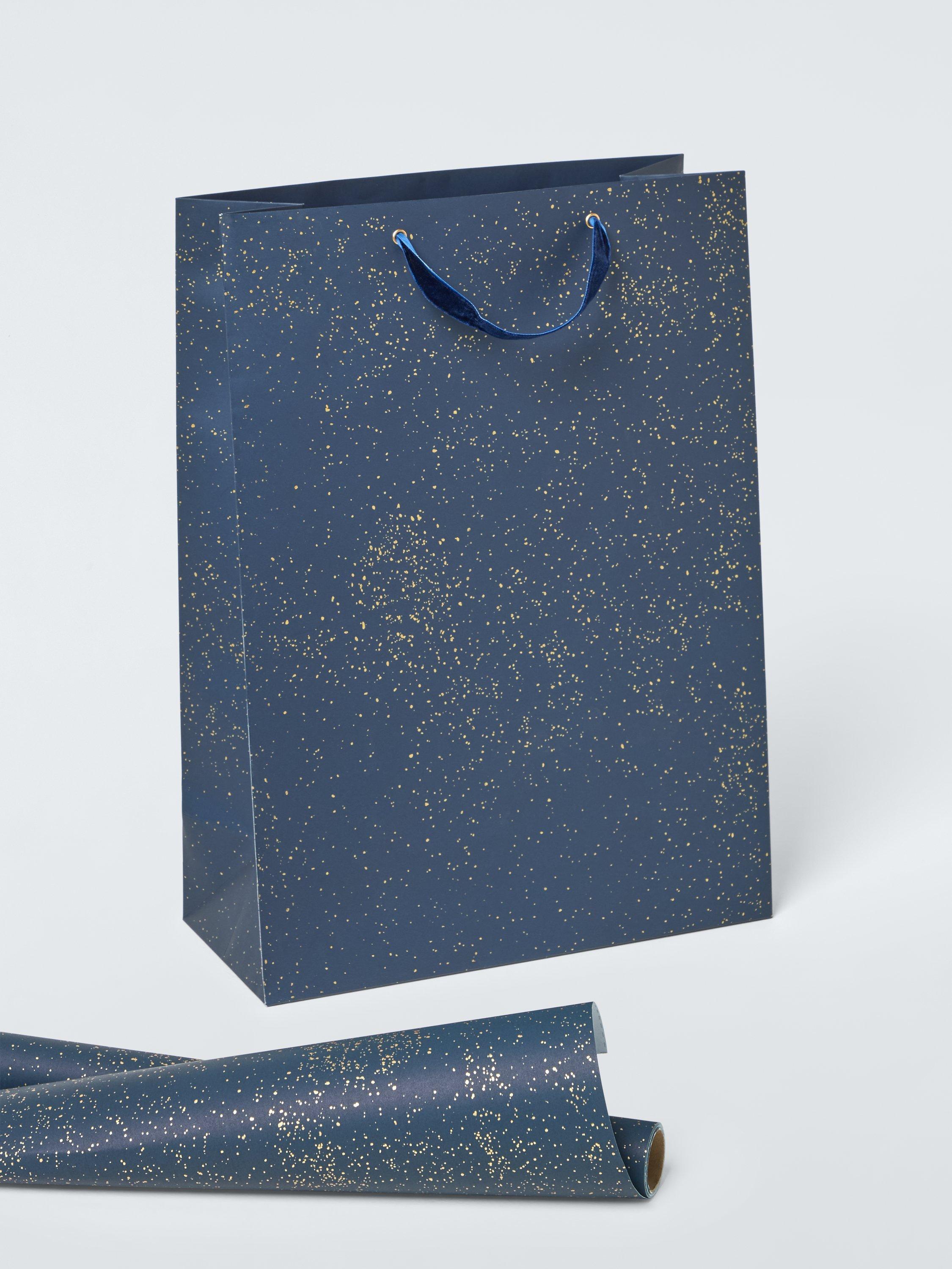John Lewis blue foil fleck gift bag (British brand)