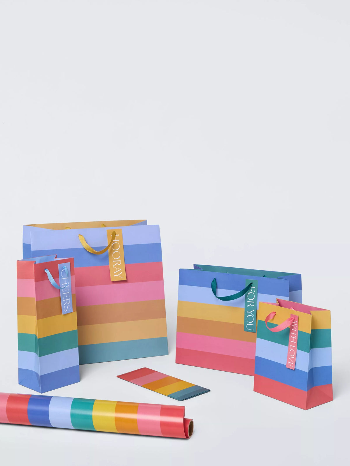 John Lewis Rainbow Stripe Gift Bag, Multi