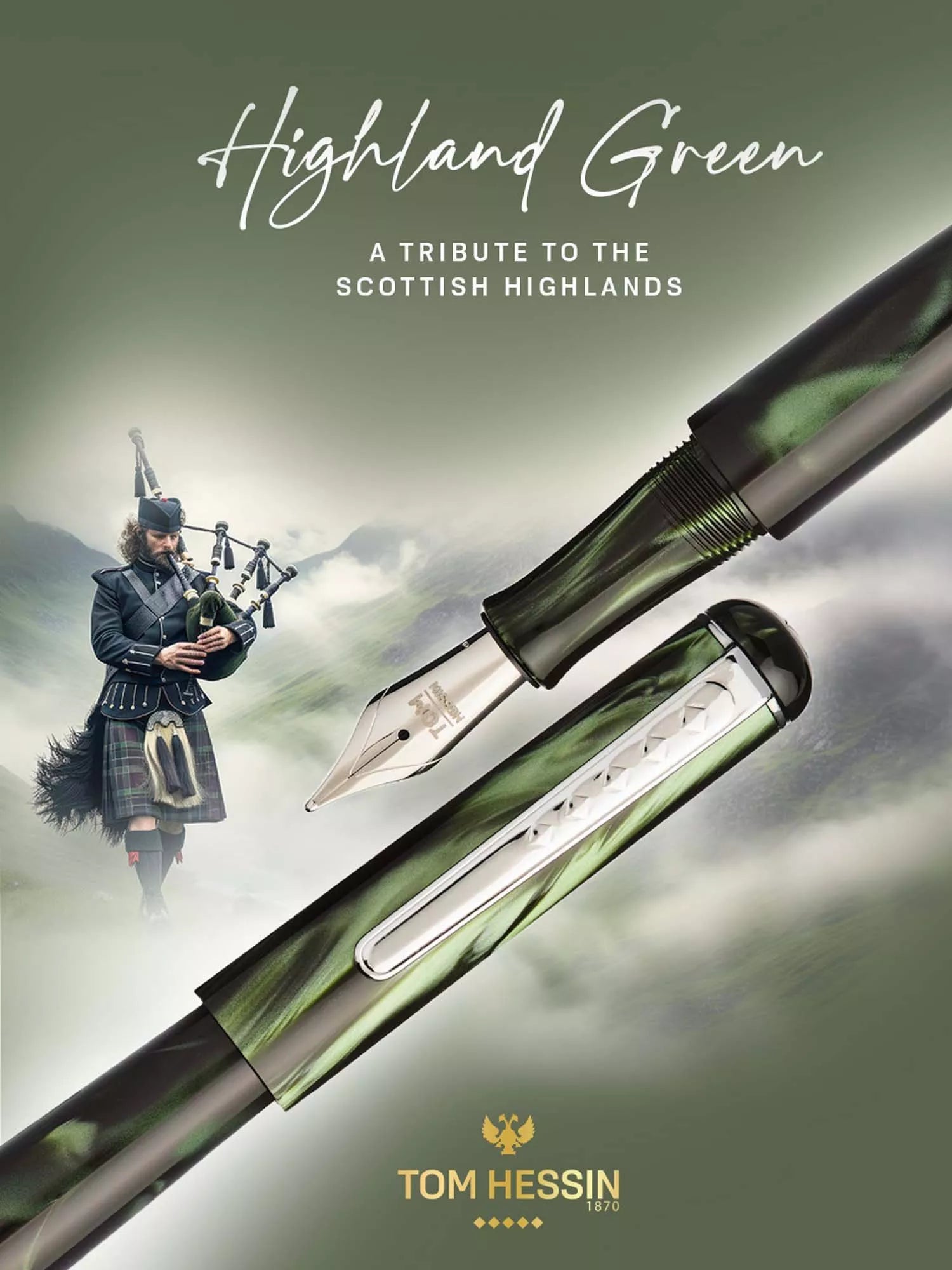 Tom Hessin Highland Green fountain pen, UK version