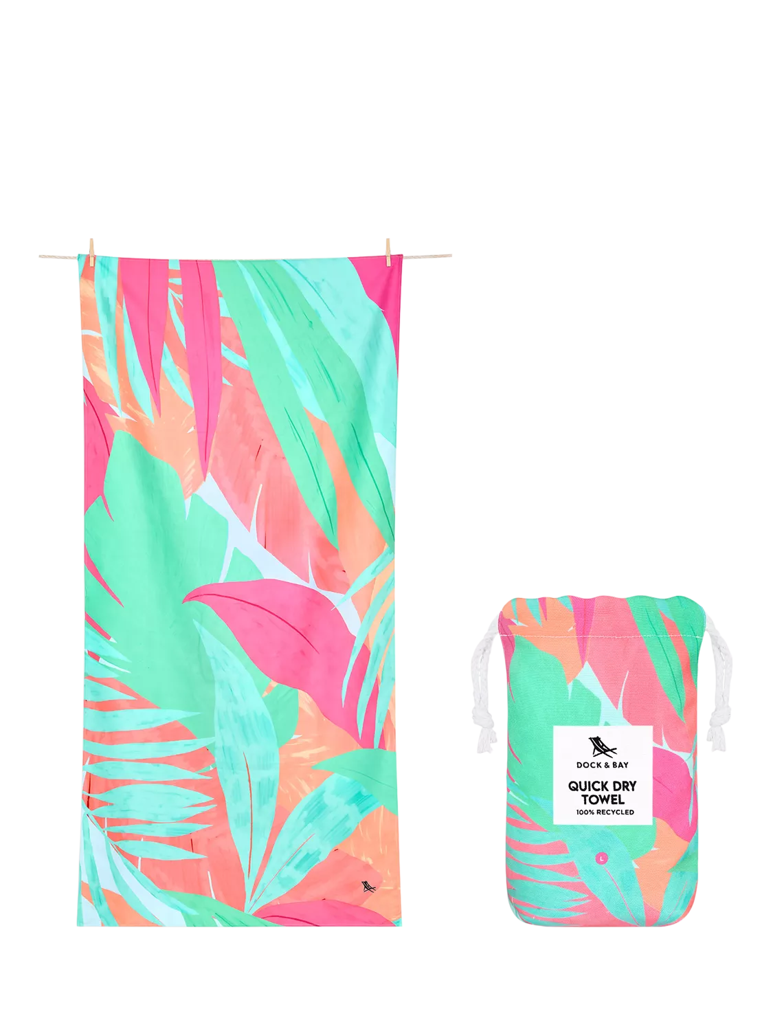 Dock & Bay Hot Tropics beach towel 160x90cm, imported from the UK