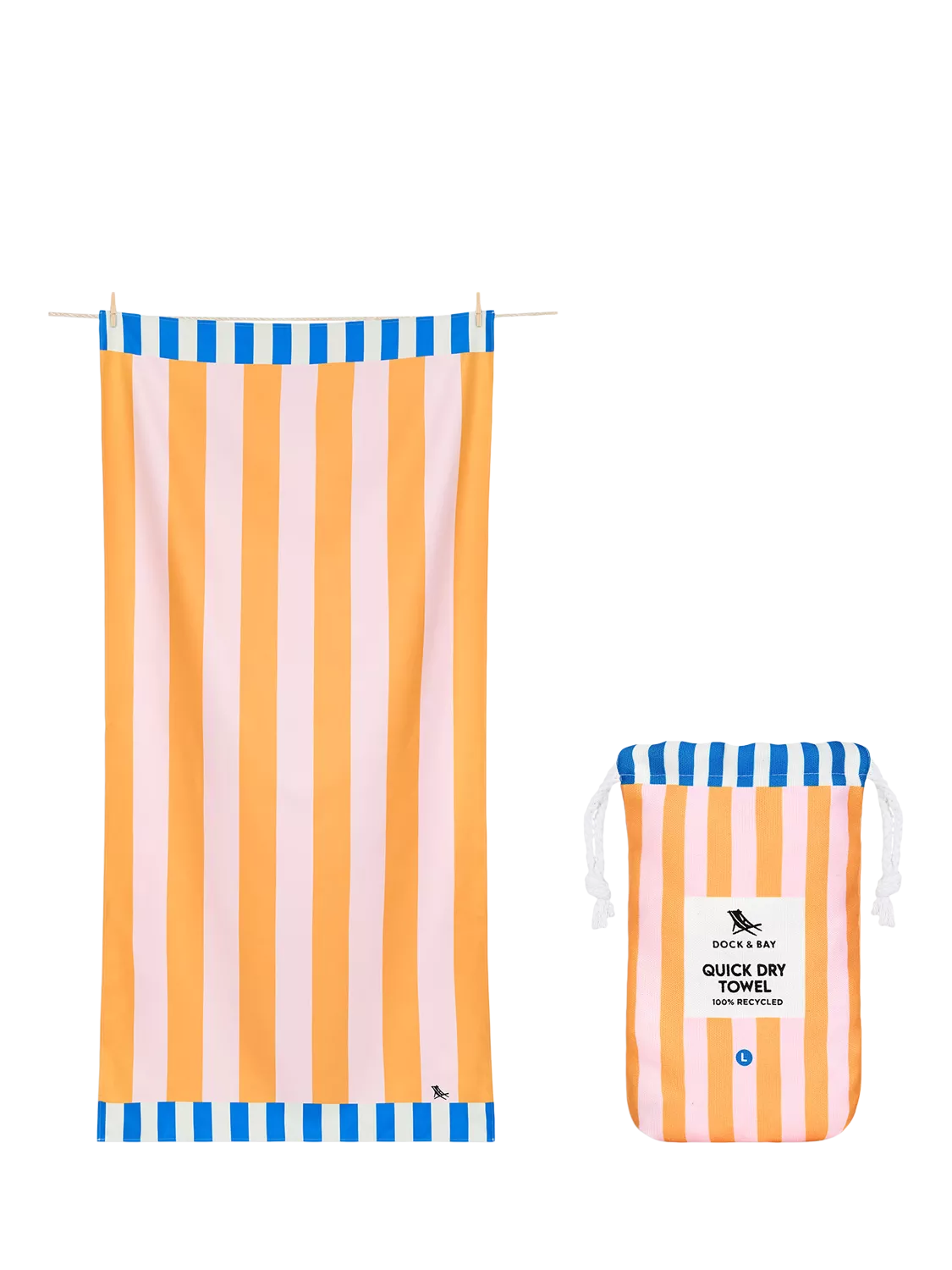 Dock & Bay Mellow Yellow beach towel 160x90cm, UK version