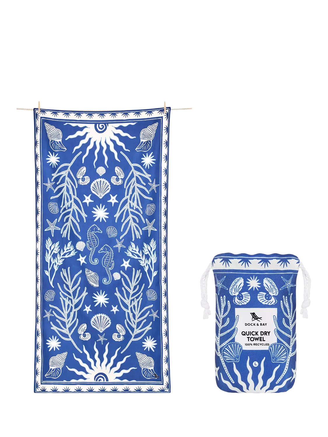 Dock & Bay Ocean Treasure beach towel blue - British product