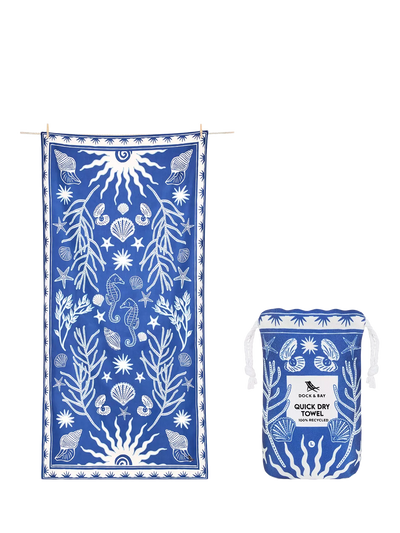 John Lewis Dock & Bay Ocean Treasure Beach Towel Blue- Buy online at McGrocer