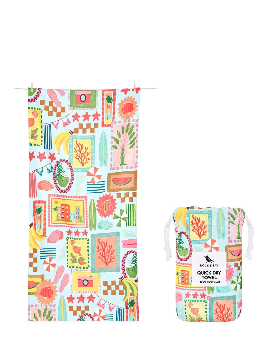 Dock & Bay multi beach towel 160x90cm, imported from the UK