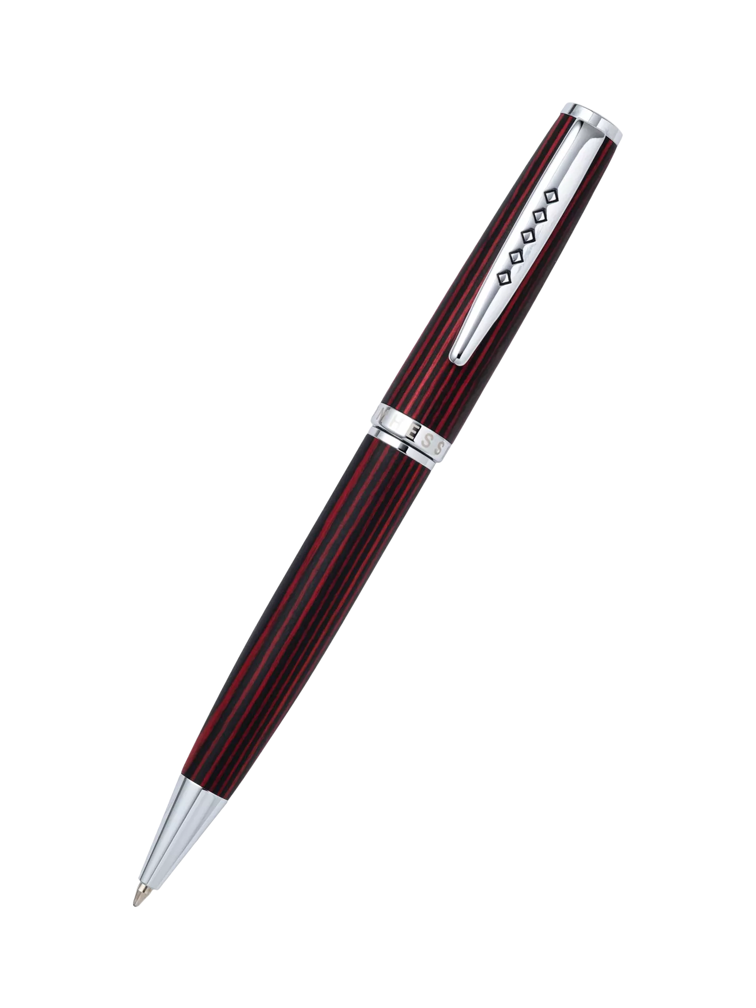 Tom Hessin Edinburgh ballpoint pen red wooden barrel - British product
