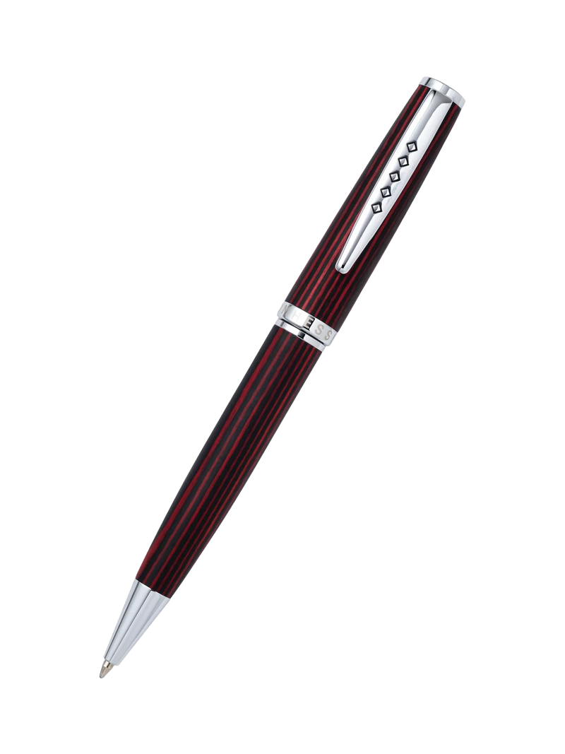 Tom Hessin Edinburgh ballpoint pen red wooden barrel - British product