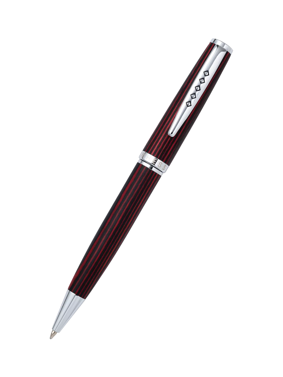 Tom Hessin Edinburgh ballpoint pen red wooden barrel - British product