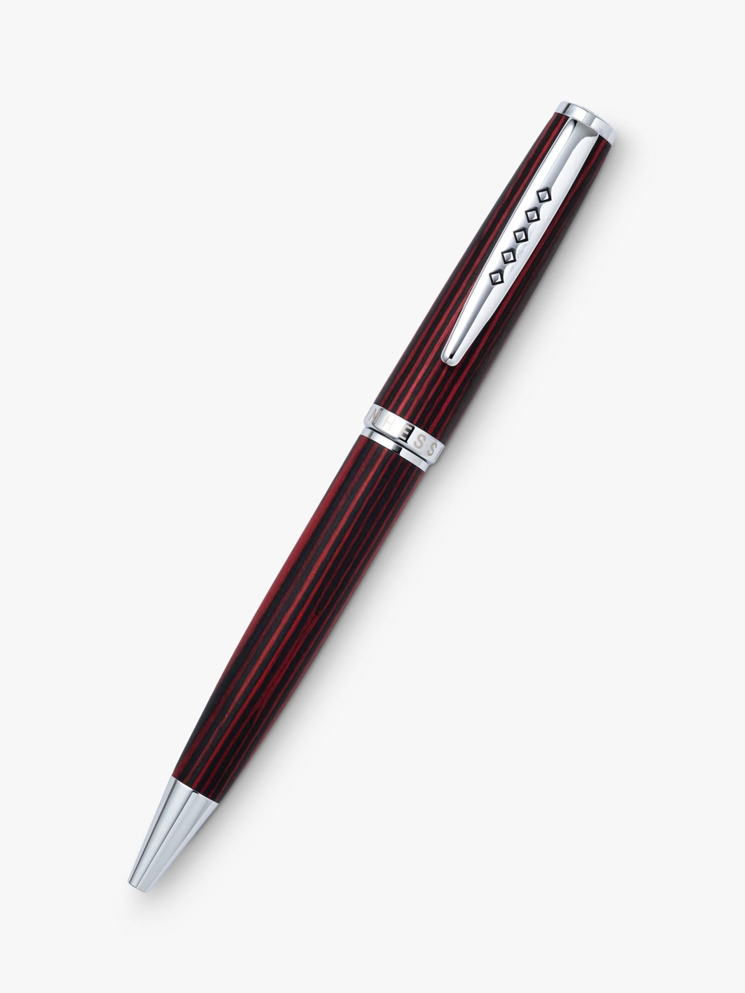 Tom Hessin Edinburgh ballpoint pen red wooden barrel - British product