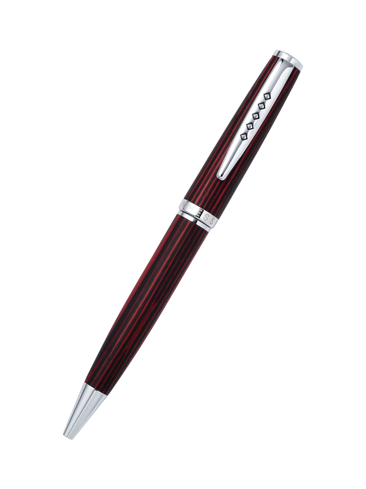 Tom Hessin Edinburgh ballpoint pen red wooden barrel - British product
