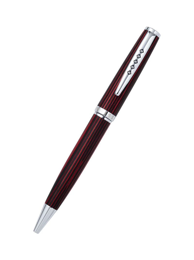 Tom Hessin Edinburgh ballpoint pen red wooden barrel - British product