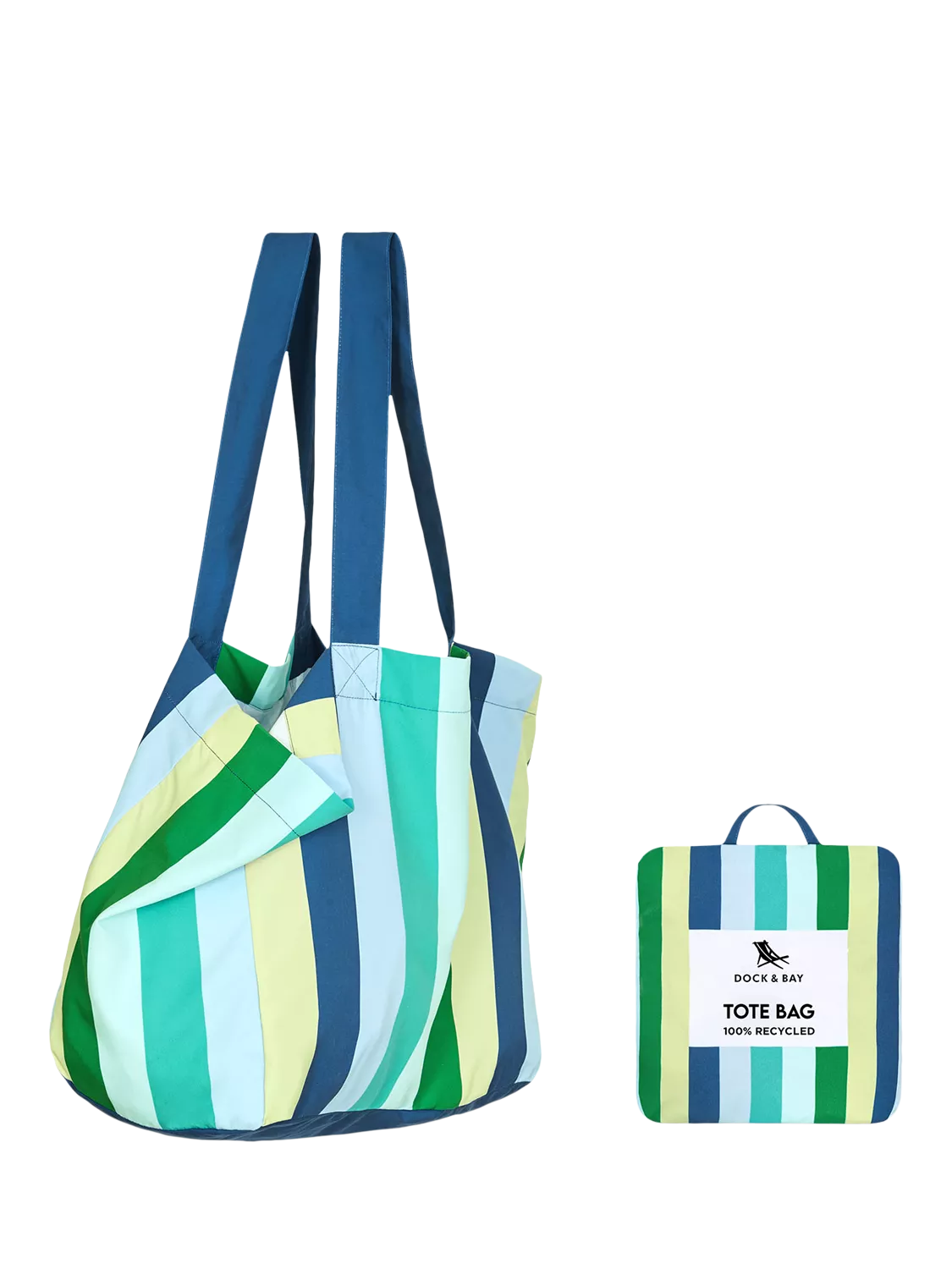 Dock & Bay foldable tote bag multi blue, imported from the UK