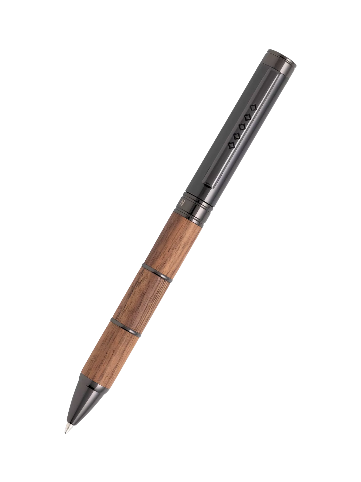 Tom Hessin Revolution Ballpoint Pen Rustic walnut wood gunmetal, imported from the UK